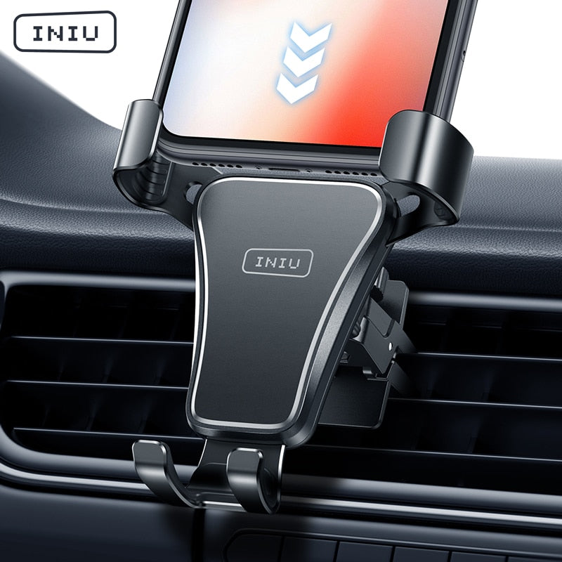 INIU Gravity Phone Holder Car Air Vent Mount Metal Mobile Stand Smartphone GPS Support For iPhone 12 11 Xiaomi Samsung Huawei LG,