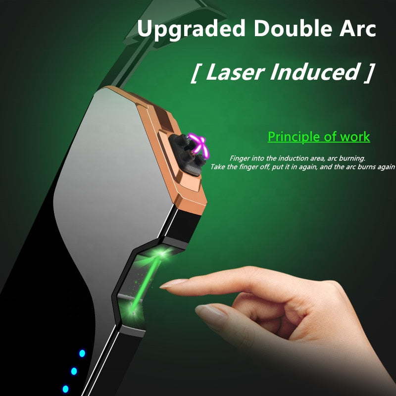 Laser Unusual Plasma Lighter Electric USB Windproof Flameless Cigarette Lighters Gadgets For Men Technology Dropship Suppliers,