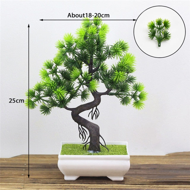Artificial Plants Pine Bonsai Small Tree Pot Plants Fake Flowers Potted Ornaments For Home Decoration Hotel Garden Decor,