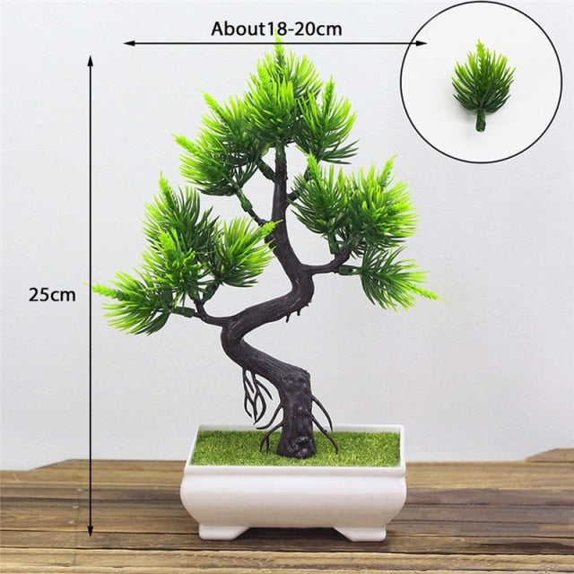 Artificial Plants Pine Bonsai Small Tree Pot Plants Fake Flowers Potted Ornaments For Home Decoration Hotel Garden Decor,