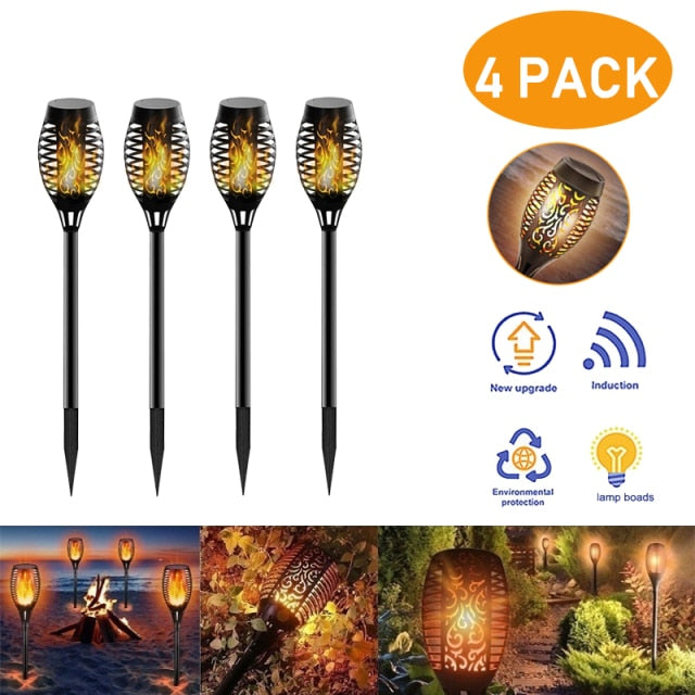 12 Led Solar Garden Light Outdoor Solar Light Waterproof Flickering Flame Torches Lawn Lamp For Garden Pathway Decoration