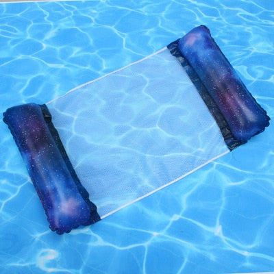 Floating Water Hammock Float Lounger Floating Toys Inflatable Floating Bed Chair Swimming Pool Foldable Inflatable Hammock Bed,