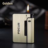 Automatic Cigarette Case 10pcs Cigarette Capacity Can Mount Lighter Metal Cigarette Box for Men Smoking Nice Gift Dropshipping