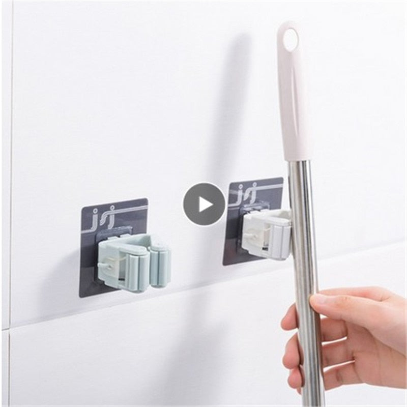 Fashion Wall Mounted Mop Organizer Holder Brush Broom Hanger Storage Rack Kitchen Tool Housekeeper Accessory Hanging Pipe Hooks,