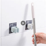 Fashion Wall Mounted Mop Organizer Holder Brush Broom Hanger Storage Rack Kitchen Tool Housekeeper Accessory Hanging Pipe Hooks,
