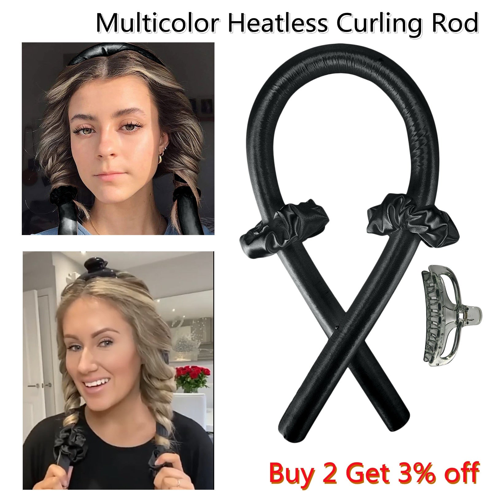 Heatless Curling Rod Headband Lazy Curler Set Make Hair Soft Shiny No Heat Spiral Pear Flower Curling Iron Modeling Accessories,