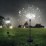 Solar Powered Outdoor Grass Globe Dandelion Fireworks Lamp Flash String 90 /120/150 LED For Garden Lawn Landscape Holiday Light,