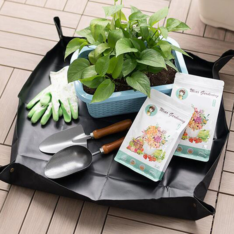 Lock Waterproof Anti Dirty Thicken Basin Cushion Mix Soil Flower Land Mat Gardening Pad Reusable Transplanting Pot Foldable,