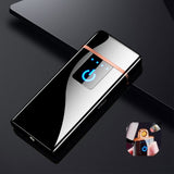 Mini Double Electric Lighter USB Charging Touch Control Portable Windproof With LED Power Indicator Cigarette Accessories