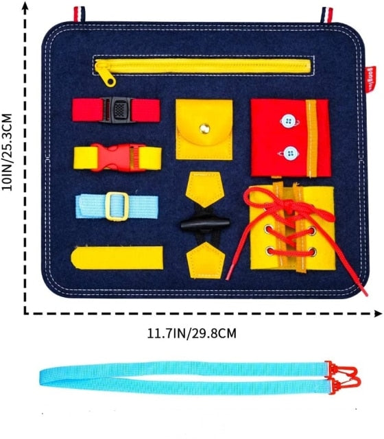 Children Montessori Toy Early Educational Math Learning Toys Baby Busy Board Sensory Develop Basic Life Skills Girls Boy Gift,