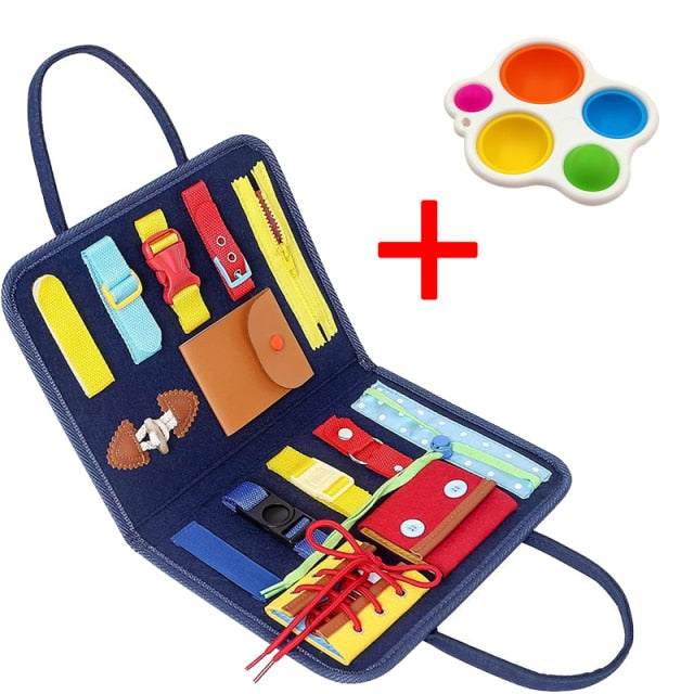 Children Montessori Toy Early Educational Math Learning Toys Baby Busy Board Sensory Develop Basic Life Skills Girls Boy Gift,