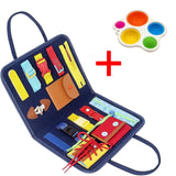 Children Montessori Toy Early Educational Math Learning Toys Baby Busy Board Sensory Develop Basic Life Skills Girls Boy Gift,