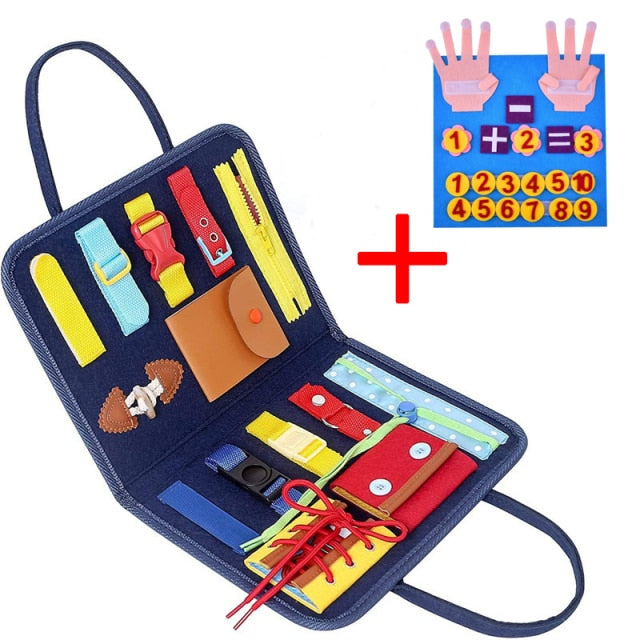 Children Montessori Toy Early Educational Math Learning Toys Baby Busy Board Sensory Develop Basic Life Skills Girls Boy Gift,
