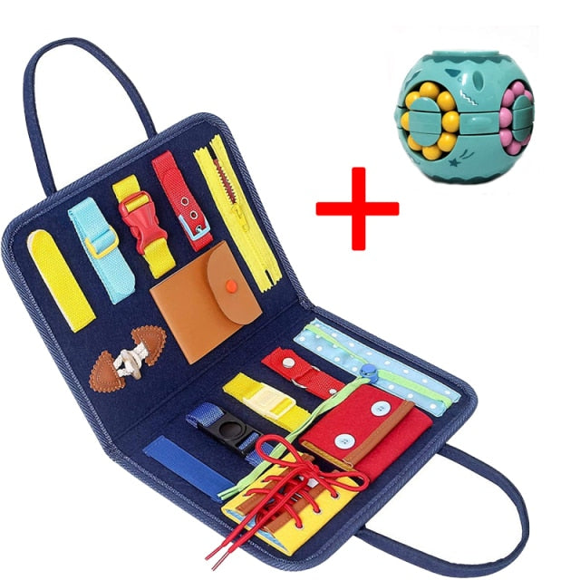 Children Montessori Toy Early Educational Math Learning Toys Baby Busy Board Sensory Develop Basic Life Skills Girls Boy Gift,