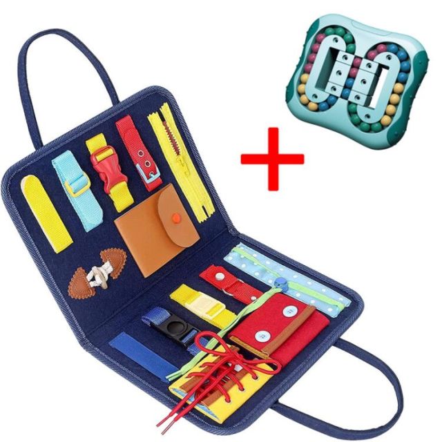 Children Montessori Toy Early Educational Math Learning Toys Baby Busy Board Sensory Develop Basic Life Skills Girls Boy Gift,