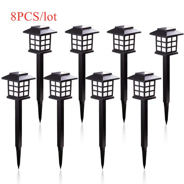 2/4/6/8pcs Led Solar Pathway Lights Waterproof Outdoor Solar Lamp for Garden/Landscape/Yard/Patio/Driveway/Walkway Lighting,