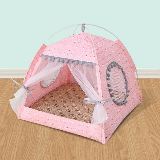 Pet tent bed for cat house cozy products for pet accessories nest comfy calming cat beds for small dogs chihuahua tent hammock,
