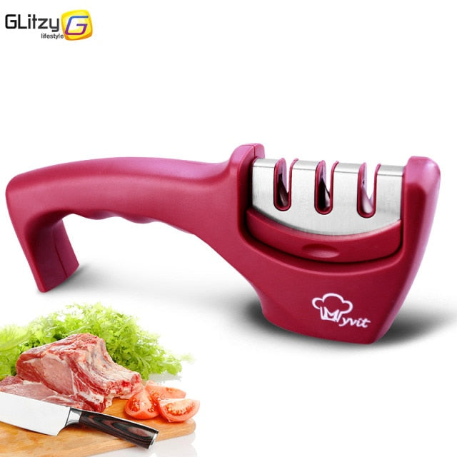 Knife Sharpener 3 Stages Professional Whetstone Kitchen Sharpening Stone Tungsten Diamond Grinder Damascus Chef Accessories Tool,