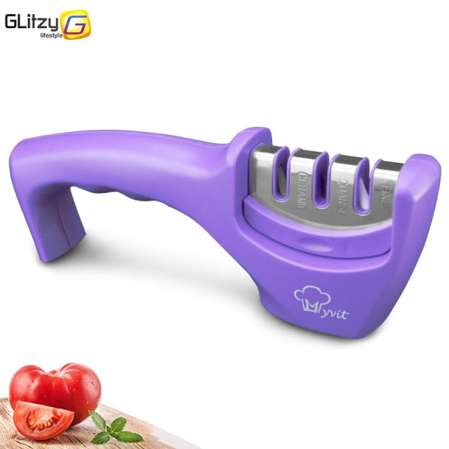 Knife Sharpener 3 Stages Professional Whetstone Kitchen Sharpening Stone Tungsten Diamond Grinder Damascus Chef Accessories Tool,