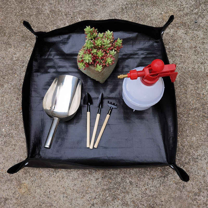 25.6 Inches Multifunction Useful Waterproof Gardening Mat Flowerpot Transplanting Anti Dirty Waterproof Flowers Planting Gadgets,