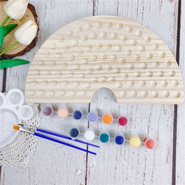 Rainbow Board Baby Montessori Educational Wooden Toys Color Sorting Sensory Toys Kids Fine Motor Skills Activities for Children,