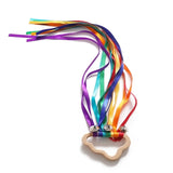 Montessori Style Sensory Toy BPA-free Non-toxic Baby Ribbon Ring Newborns Upwards Develop Colour Recognition Sensory Toy,