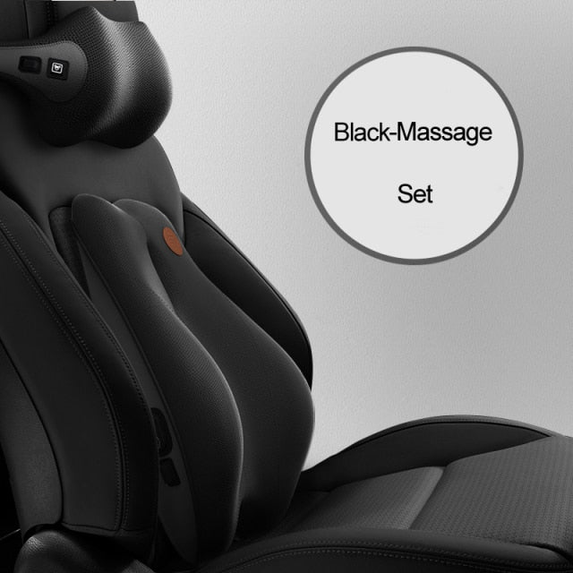JINSERTA Massage Neck Support Pillow Car Seat Back Support Headrest Pillow Simulation Human Massage Car Back Travel Home Office,