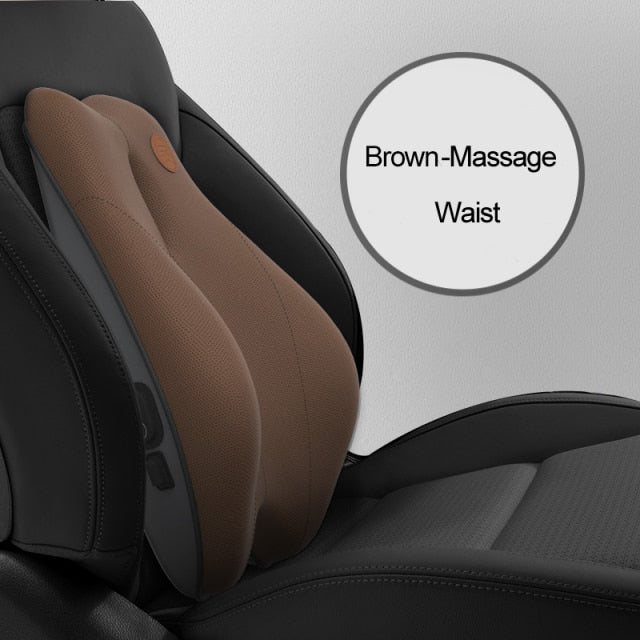 JINSERTA Massage Neck Support Pillow Car Seat Back Support Headrest Pillow Simulation Human Massage Car Back Travel Home Office,