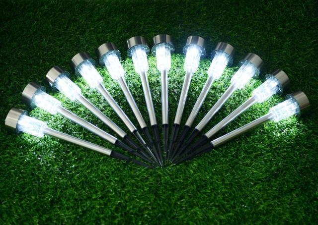 12Pcs Solar Garden Light Outdoor Solar Power Lantern Waterpoof Landscape Decoration Lighting For Pathway Yard Lawn Sunpower Lamp,