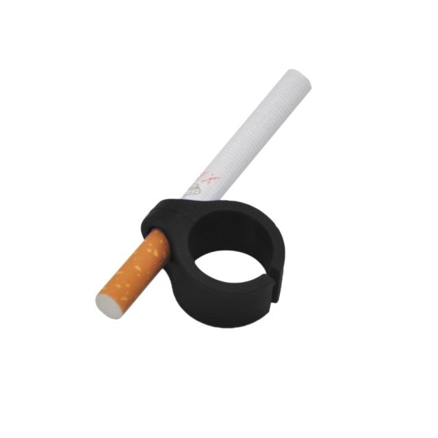 1Pcs Silicone Smoker Finger Ring Hand Rack Cigarette Holder Smoking Accessories for Game Player Driver Hand Free,