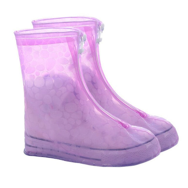 Men Women's Reusable Rain Boot Cover Non-slip Wear-resistant Thick Waterproof Shoe Cover Rain Boot Cover with Waterproof Layer,