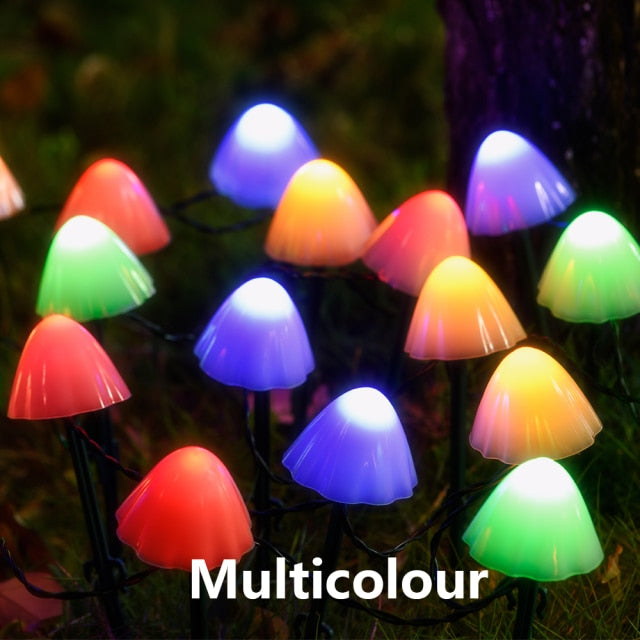 LED Solar String Light Garden Decoration Mushroom Lights IP65 Waterproof Garland Patio Decor Outdoor Solar Lights Fairy Light