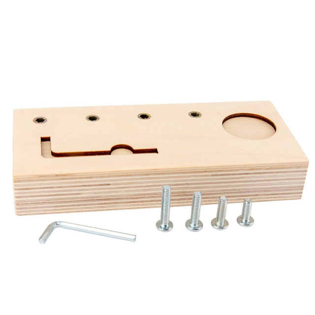 Montessori Train Ability Shape Matching Lock Cognition Cube Toys Activity Busy Board Puzzle Early Educational Sensory Board Kids,