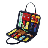 Montessori Train Ability Shape Matching Lock Cognition Cube Toys Activity Busy Board Puzzle Early Educational Sensory Board Kids,