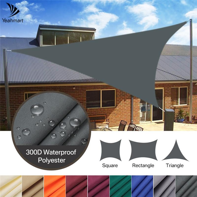 Garden Patio Pool Shade Sail Waterproof Triangular UV Sun Shelter Patio Canopy Garden Sun Shade Awning Camping Picnic Tent