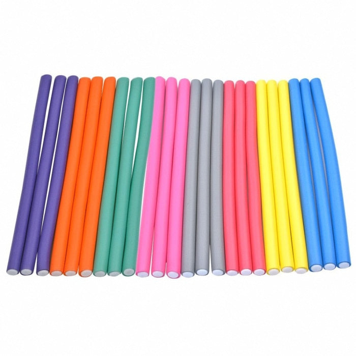 10pcs Flexible Hair Curling Rod Hair Curler Makers Soft Foam Bendy Twist Curls Flexi DIY Rollers Styling tools,