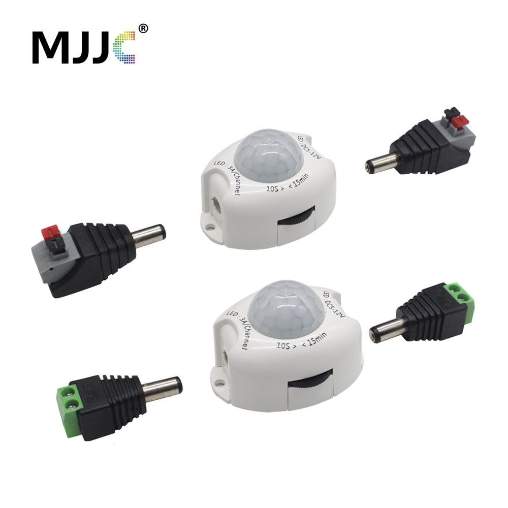 12V Motion Sensor Light Switch 5V DC Activated Timer Automatic Movement Detector ON OFF LED Strip Light PIR Motion Sensor Switch,
