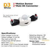 12V Motion Sensor Light Switch 5V DC Activated Timer Automatic Movement Detector ON OFF LED Strip Light PIR Motion Sensor Switch,