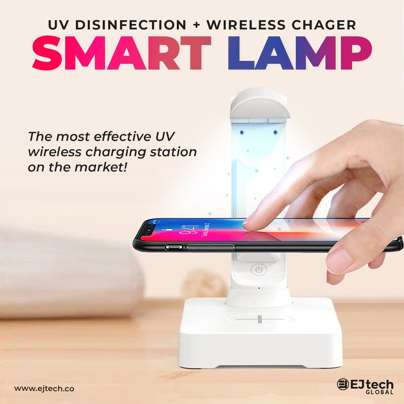 UV Phone Sterilization Wireless Charging Lamp, 