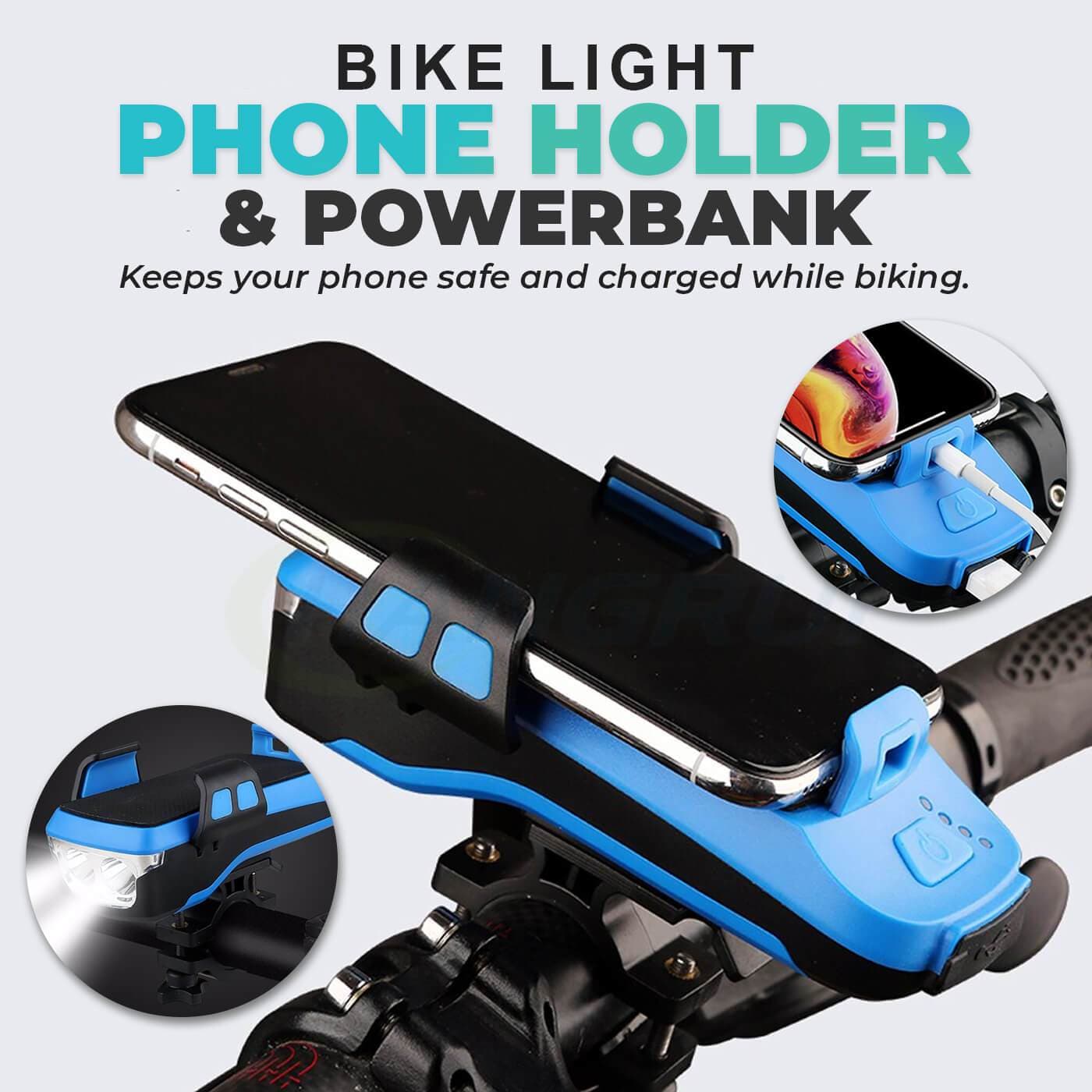 4 In 1 Bike Lamp Phone Holder Power Bank, Power Savers