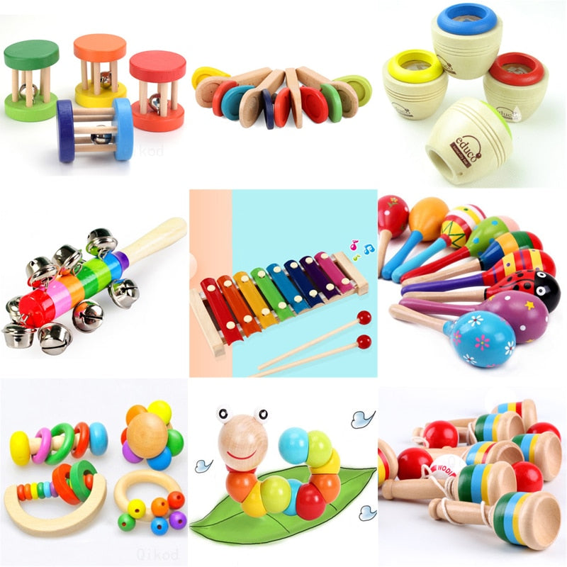 Baby Clapper Montessori Educational toy Wooden 3D Puzzle Sound   Wooden Sensory Jigsaw Brain Training Intellectual Learning Toy, 