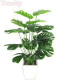 Artificial Plants Green Palm Leaves Monstera Home Garden Living Room Bedroom Balcony Decoration Tropical Plastic Fake Plant Long, 