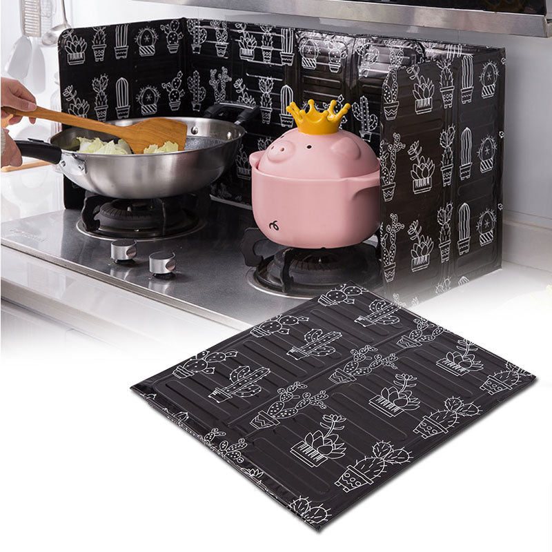 Aluminum Foldable Kitchen Gas Stove Baffle Plate Kitchen Frying Pan Oil Splash Protection Screen Kichen Accessories, 