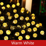 50 LEDs 10m Crystal Ball Solar Light Outdoor IP65 Waterproof String Fairy Lamps Solar Garden Garlands Christmas Decoration, 