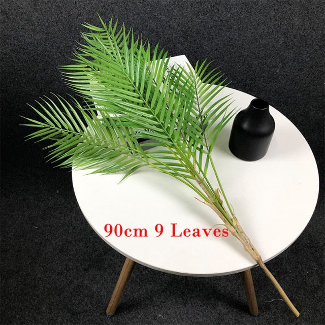 80-125cm Tropical Plants Large Artificial Palm Tree Branch Floor Fake Monstera Plastic Palm Leaves For Home Garden Wedding Decor