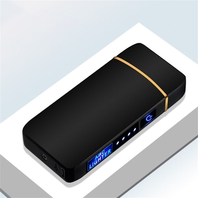 Mini Double Electric Lighter USB Charging Touch Control Portable Windproof With LED Power Indicator Cigarette Accessories