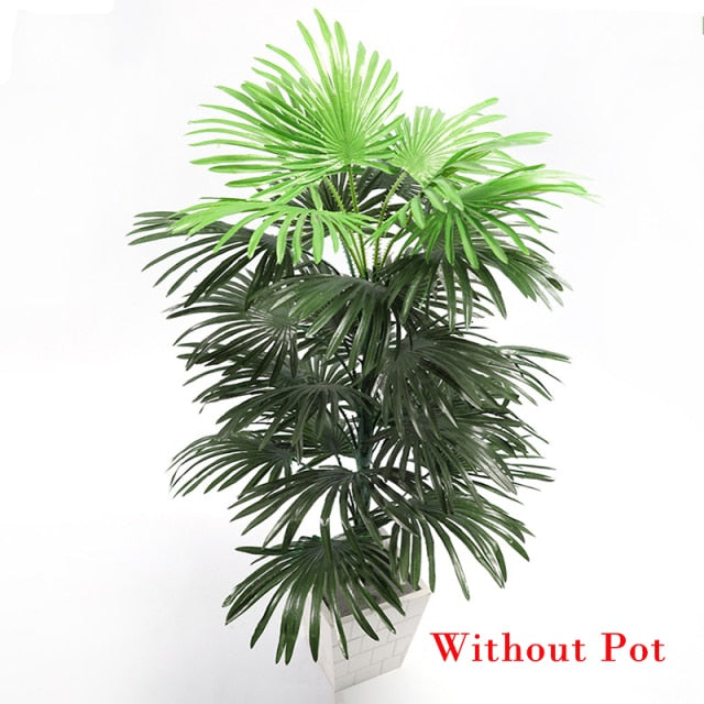 90cm Tropical Palm Tree Large Artificial Plants Fake Monstera Silk Palm Leafs Big Coconut Tree Without Pot For Home Garden Decor, 