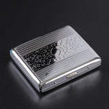Silver Portable Metal Cigarette Case for 20 Cigarettes Flip Open Traveling Cigarette Container Box Holder Outdoor Smoking1PC