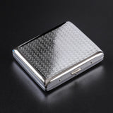 Silver Portable Metal Cigarette Case for 20 Cigarettes Flip Open Traveling Cigarette Container Box Holder Outdoor Smoking1PC, 