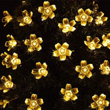 Solar String Lights 12m 100led Peach Flower Waterproof Outdoor Decoration garland Fariy Lights Christmas Wedding party Garden